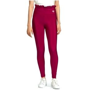 Adidas Originals Legging Size Small  Ruffle Waist Power Berry
